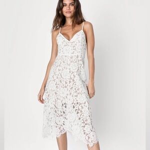 Lulu’s One Wish Lace Midi Dress Small S AC17
